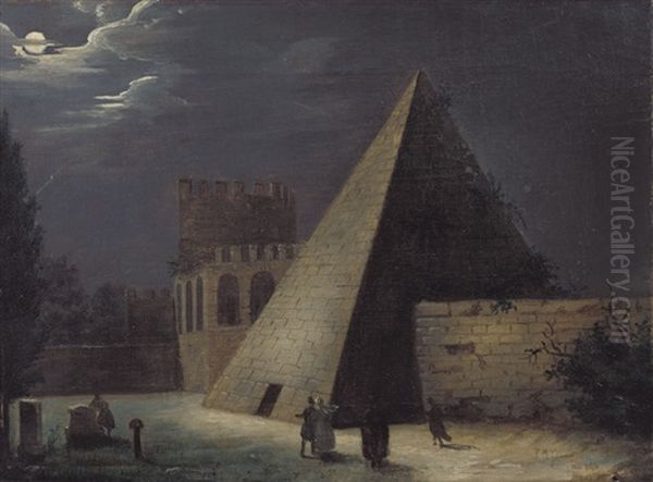 Roma, La Piramide Oil Painting by Francois Marius Granet