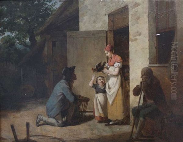 L'heureuse Famille Oil Painting by Francois Marius Granet