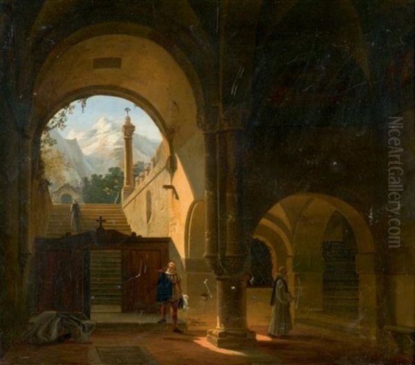 Gentilhomme Visitant Un Monastere Cistercien by Francois Marius Granet