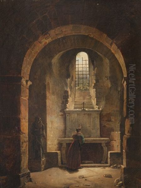 Le Choeur De La Chapelle Des Capucins Oil Painting by Francois Marius Granet