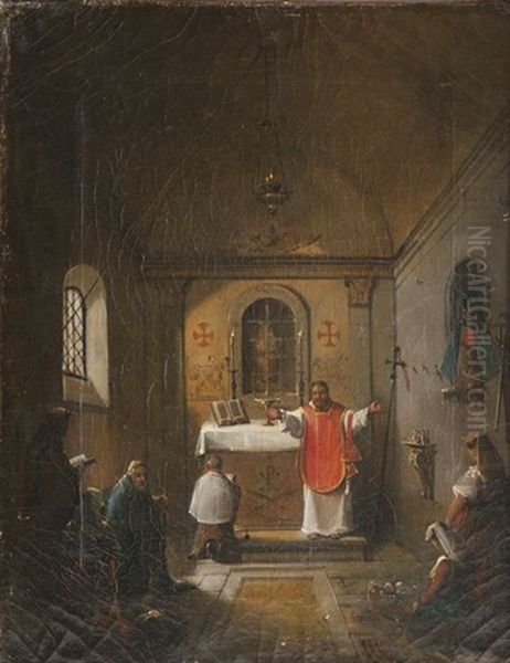 Le Bapteme Oil Painting by Francois Marius Granet