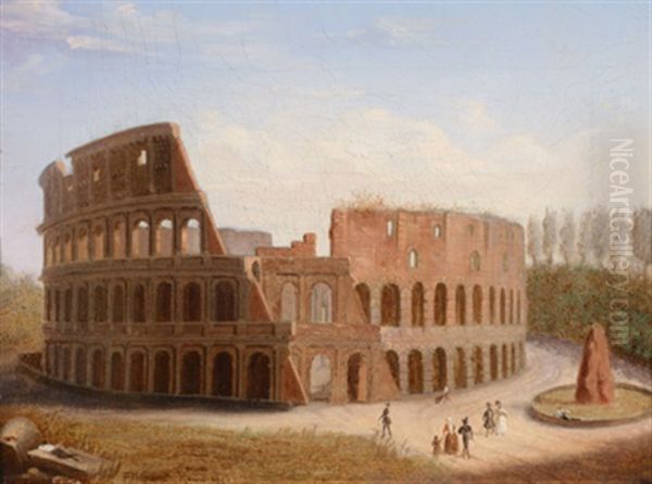 Ansicht Des Colosseums Oil Painting by Francois Marius Granet