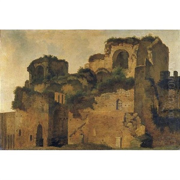 View Of Ruins Oil Painting by Francois Marius Granet