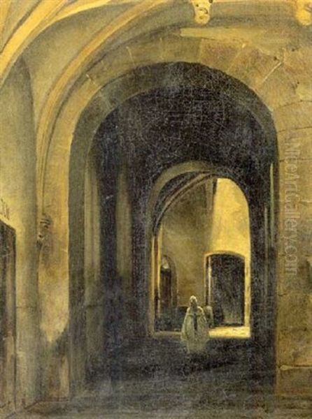 Interieur D'eglise Oil Painting by Francois Marius Granet