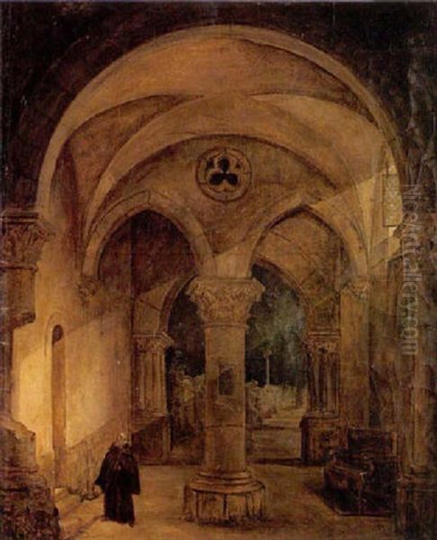 Moine Dans Un Monastere Oil Painting by Francois Marius Granet