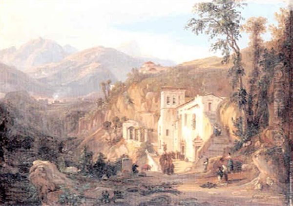 Pocession Dans Un Village De La Vallee De La Piave Oil Painting by Francois Marius Granet