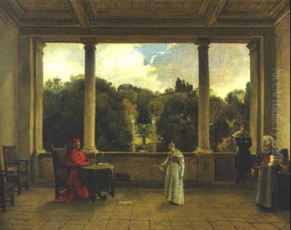 The Aldobrandini Loggia At Frascati by Francois Marius Granet