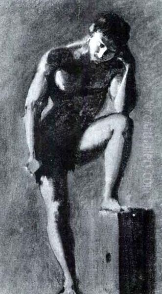 Study Of A Male Nude Oil Painting by Francois Marius Granet