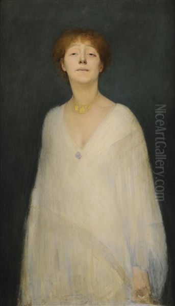 Presumed Portrait Of Yvette Guilbert Oil Painting by Joseph Granie