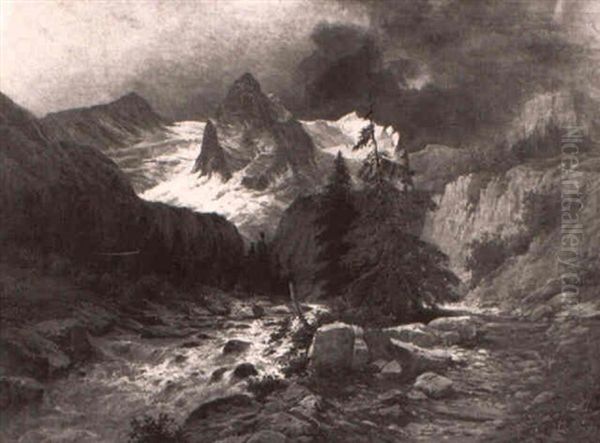 Wetterhorn Bei Alpbach Oil Painting by Leopold Graninger