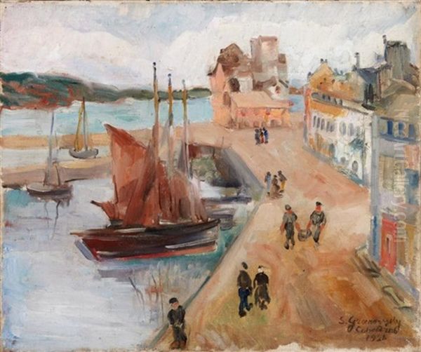 Le Port A Concarneau Oil Painting by Sam Granowsky