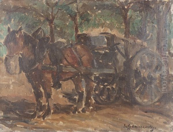 Haywagon Oil Painting by Sam Granowsky