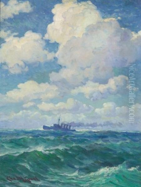 Steamer On The High Seas Oil Painting by Charles Henry Grant