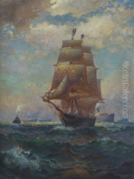 Leaving Port Oil Painting by Charles Henry Grant