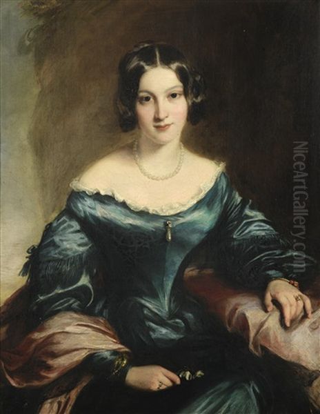 Portrait Of Lady Eleonor Fitzroy Oil Painting by Sir Francis Grant