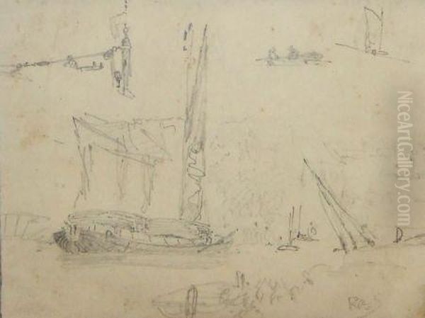 Sketches Of Boats Oil Painting by Robert Bagge-Scott