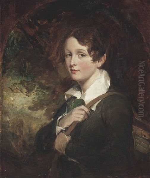 Portrait Of Johnny Grant, The Artist's Son, Half-length Oil Painting by Sir Francis Grant