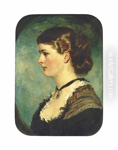 Portrait Of One Of The Artist's Daughter, Rebecca Grant, Quarter-length Oil Painting by Sir Francis Grant