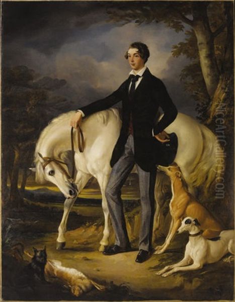 Portrait Of A Young Man, George Osbaldeston Oil Painting by Sir Francis Grant