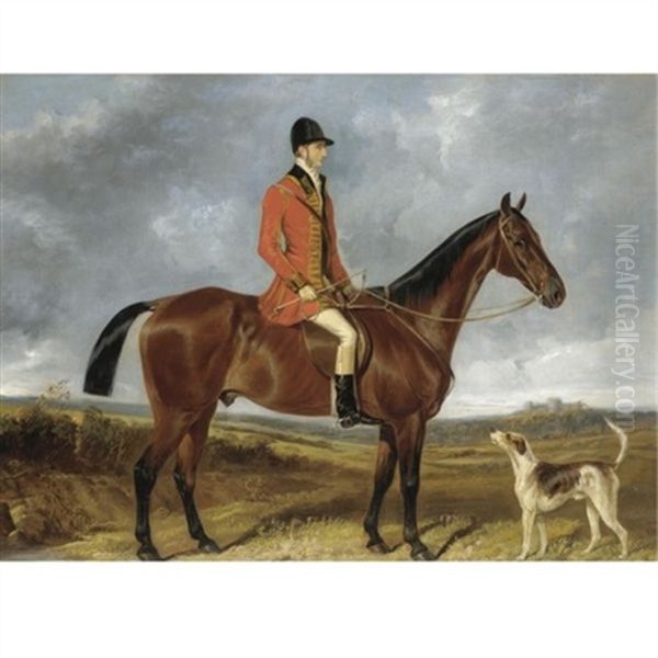 Portrait Of Charles Davis, Huntsman To The Royal Buckhounds Oil Painting by Sir Francis Grant