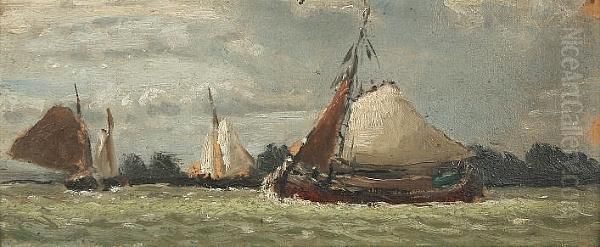 Dutch Ships Oil Painting by Robert Bagge-Scott