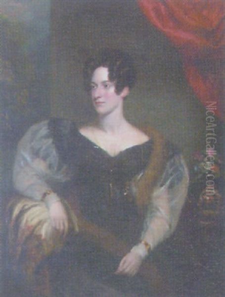 Portrait Of Lady Mary Ann Curtis, Wife Of Sir William Curtis, The Lord Mayor Of London Oil Painting by Sir Francis Grant