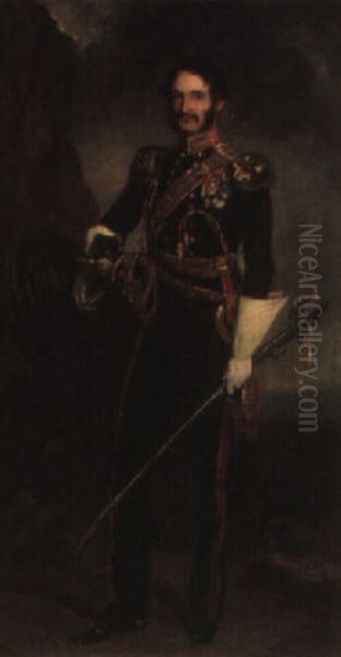 Portrait Of General Sir Horace Grant Oil Painting by Sir Francis Grant