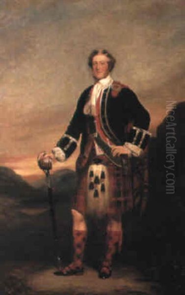 Portrait Of General Sir Gordon Drummond In Highland Dress Oil Painting by Sir Francis Grant