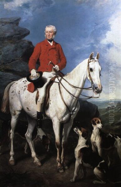 Portrait Of Charles Trelawny, Esq., Master Of The Dartmoor Hunt Oil Painting by Sir Francis Grant