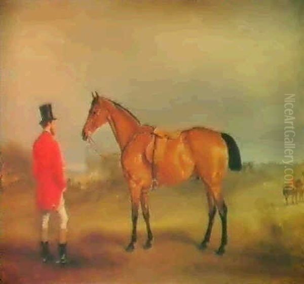 Lord Newport With His Favourite Hunter, Rowton, In His Fifteenth Season Oil Painting by Sir Francis Grant