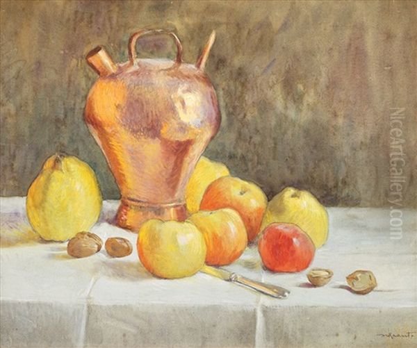 Still Life With Fruits Oil Painting by Nicolae Grant