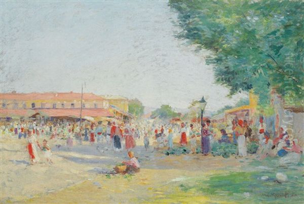 Fair At Golesti Oil Painting by Nicolae Grant