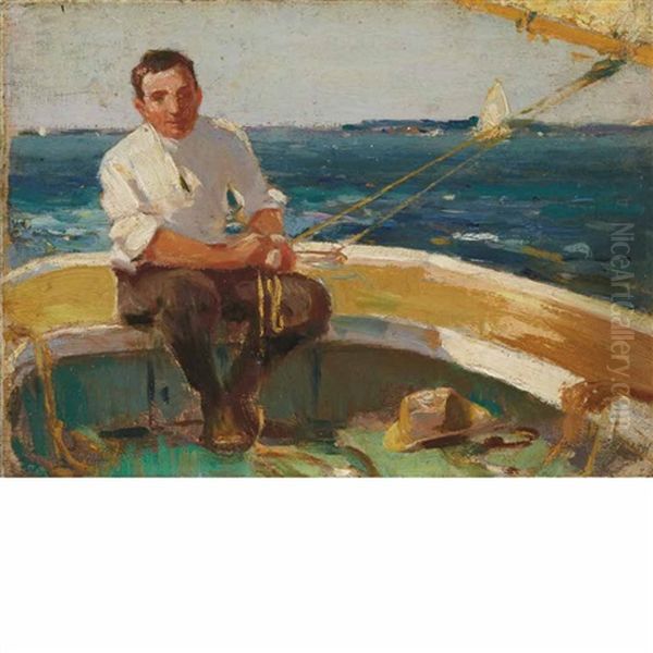 Sailing On The Open Water Oil Painting by Walter Granville-Smith