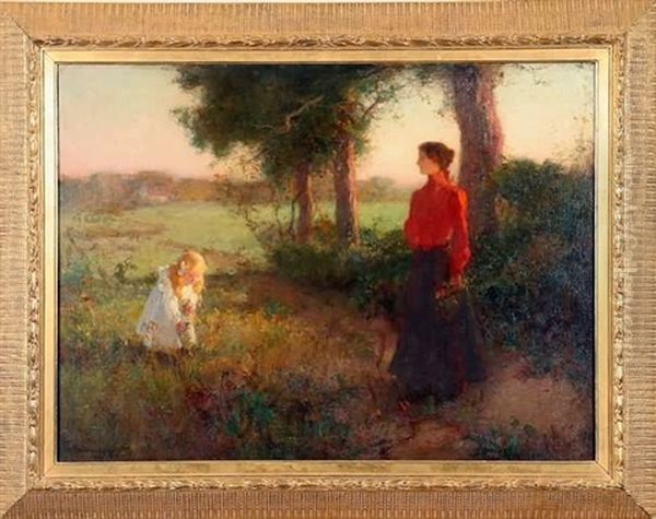 Mother And Child Oil Painting by Walter Granville-Smith