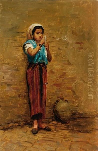 North African Girl Oil Painting by August-Jean-Francois-Jean-Baptiste le Gras