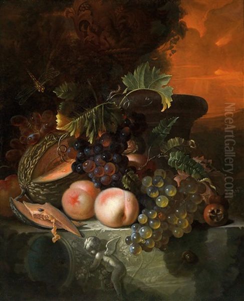 Fruchtestillleben Oil Painting by Willem Grasdorp