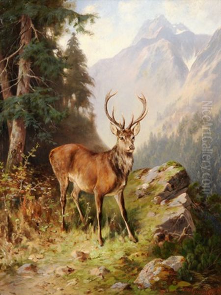 Der Hirsch Oil Painting by Otto Grashey