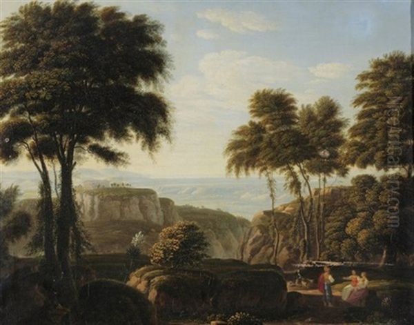 Weite Romische Landschaft Oil Painting by Karl Gotthard Grass