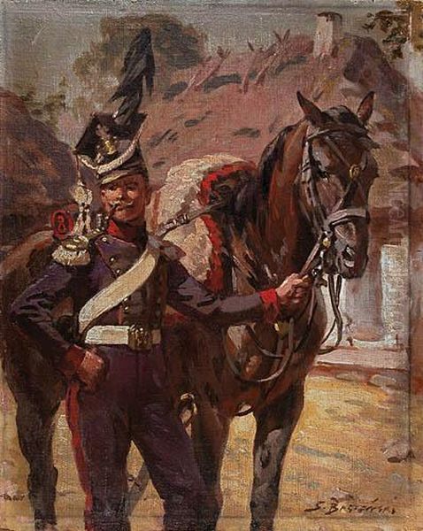 Ulan Ksiestwa Warszawskiego Oil Painting by Stanislaw Bagienski