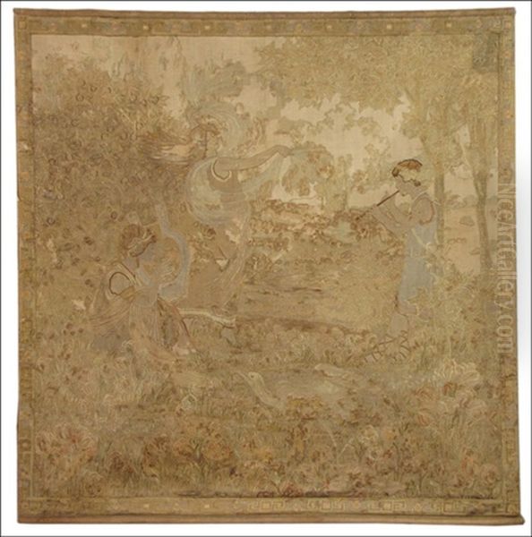 Tapestry Oil Painting by Eugene Grasset