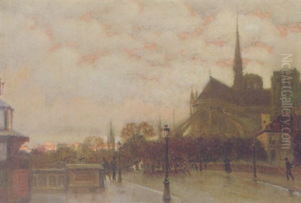 Vue De Notre Dame De Paris by Eugene Grasset