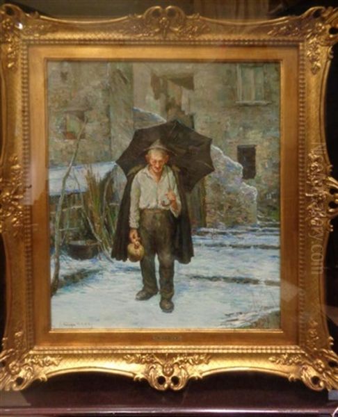 L'inverno Oil Painting by Augusto Grassi