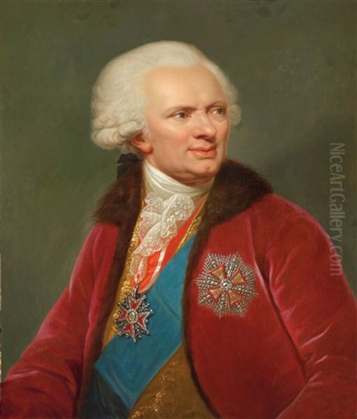 Bildnis Des Polnischen Staatsmannes Fryderyk Jozef Moszynski (1738-1817) Oil Painting by Giuseppe (Josef) Grassi