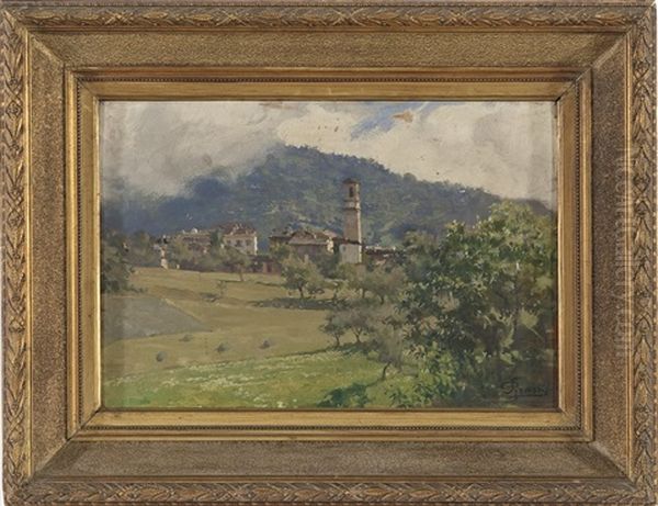 Scorcio Di Paese Oil Painting by Giuseppe (Josef) Grassi