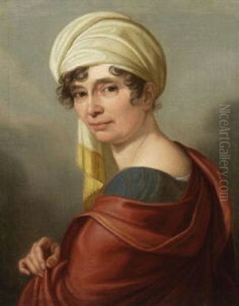 Bildnis Einer Dame Mit Turban Oil Painting by Giuseppe (Josef) Grassi