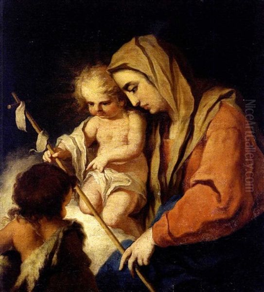 Madonna Con Bambino E San Giovannino Oil Painting by Nicola Grassi