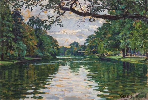 Riflessi Sul Fiume Oil Painting by Giuseppe Grassis