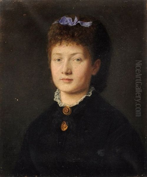 Portrait Einer Jungen Dame Oil Painting by Marie Gratz