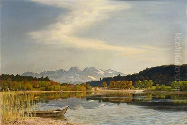 Seehammersee Mit Wendelstein Oil Painting by Theodor Graetz