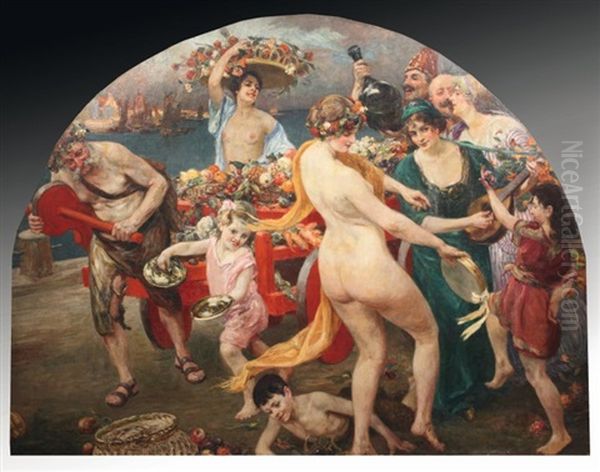 Bacchanale Oil Painting by Gustave Adolphe Grau